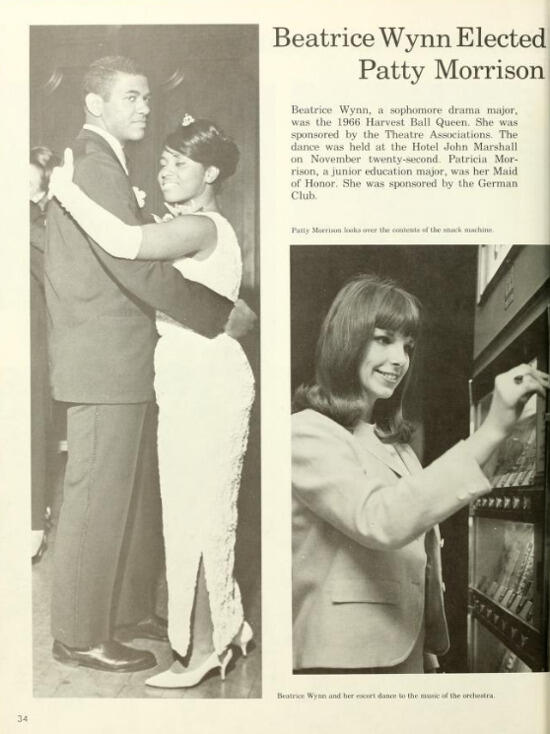 Beatrice Wynn Bush dances with Jeff Parker in a photo that was included in the 1967 RPI yearbook.