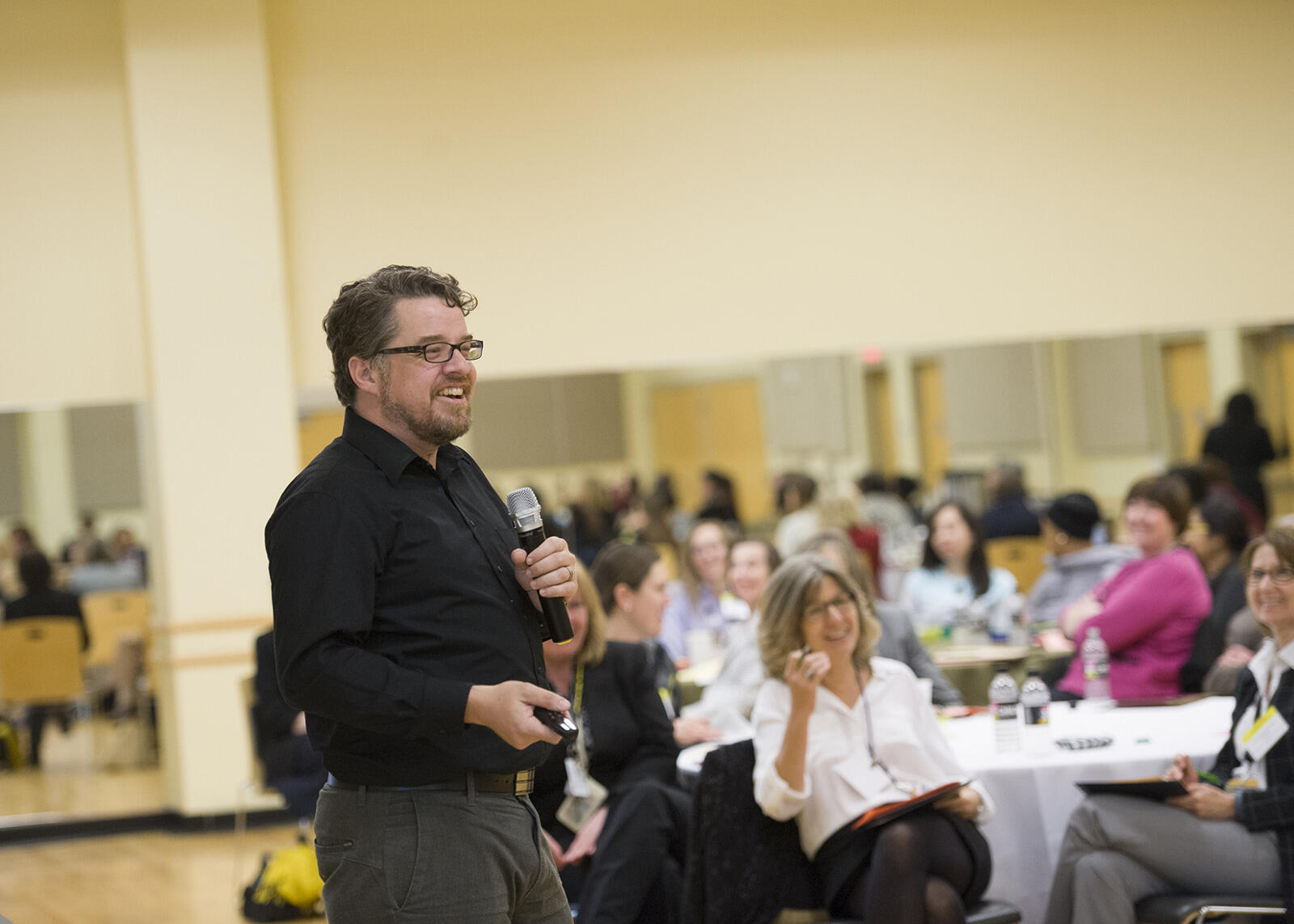 Keynote speaker Matthew Freeman discussed strategies for improving diversity and inclusion in the workplace during the 24th annual WISDM leadership conference. Photo by Thomas Kojcsich, University Marketing.