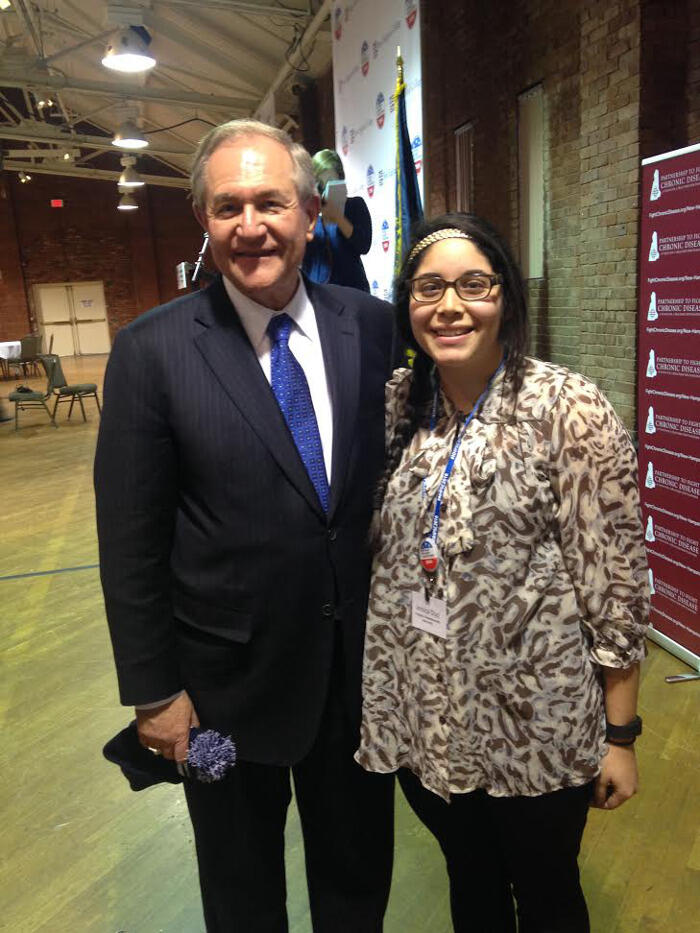 Jessica Diaz with Jim Gilmore, former Virginia governor and Republican presidential hopeful.
