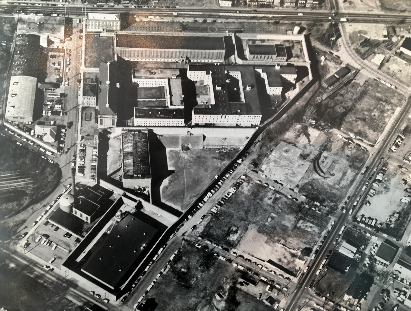 An aerial view of the Virginia State Penitentiary in 1971.