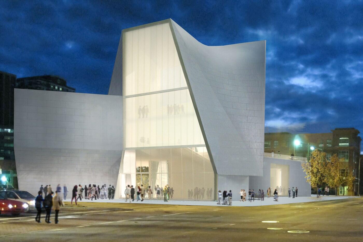 Rendering of the exterior of VCU's Institute for Contemporary Art in Richmond, VA. Designed by Steven Holl Architects, the ICA is scheduled to open in 2016. Image courtesy of Steven Holl Architects.