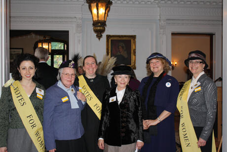(From left) Antonia FD Vassar, assistant director of development, VCU Libraries; Virginia Cowles, president, League of Women Voters of the Richmond Metropolitan Area; Kimberly Separ, director of development and community relations, VCU Libraries; Janet Hutchinson, chair, Department of Women’s Studies; Lynn C. Johnston, former president, League of Women Voters of the Richmond Metropolitan Area; and Lois Badey, director of development, College of Humanities and Sciences