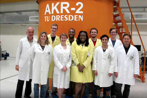 VCU faculty and students, together with the faculty of the AKR-2 reactor at the Technical University of Dresden during the summer of 2016.