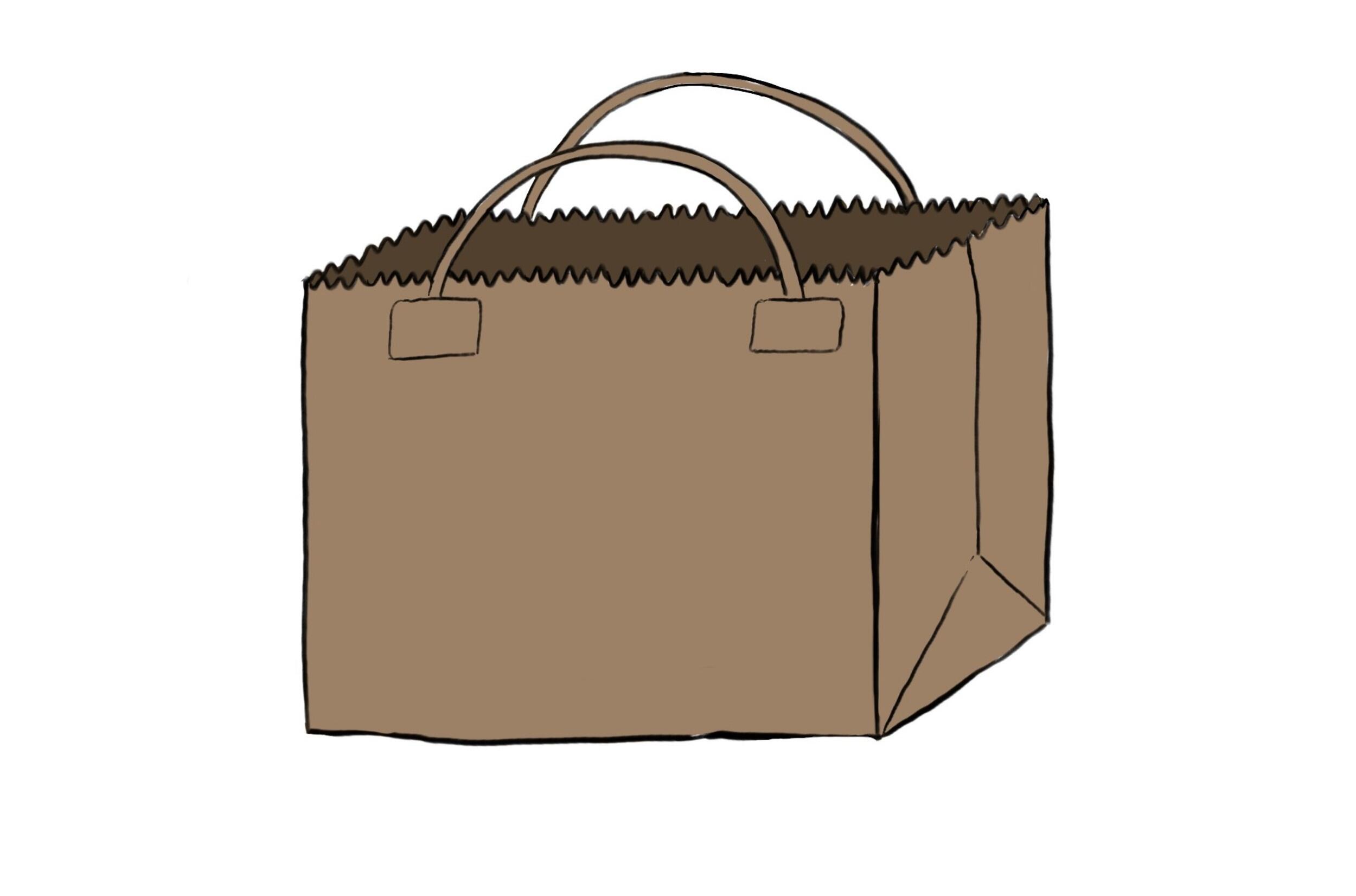  Ilustración de una bolsa de papel marrón 