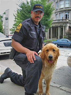 VCUPD drug dog Strider and his handler, Officer Marvin A. Wingo