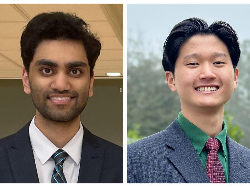 Aditya Kotha and Andy Shar, who are both juniors at VCU, have earned Goldwater Scholarships. (Contributed photos)