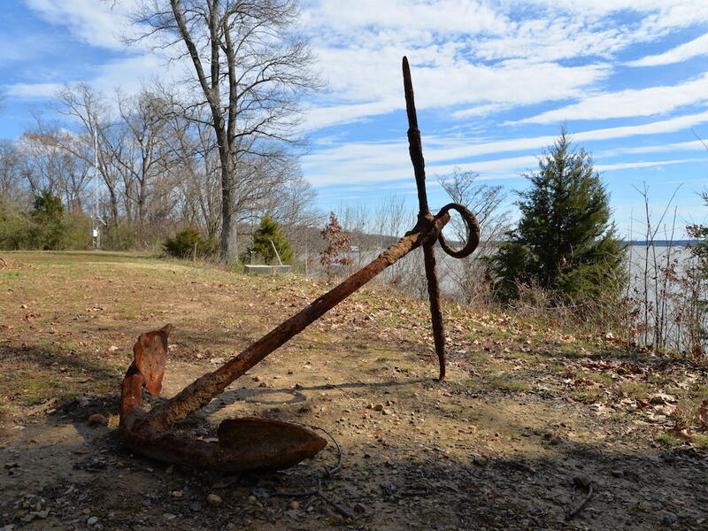 Discovered by a Rice Rivers Center researcher while trawling the James River, the five-foot-long 19th century anchor will go on display overlooking the river. (Photo by Brian McNeill)