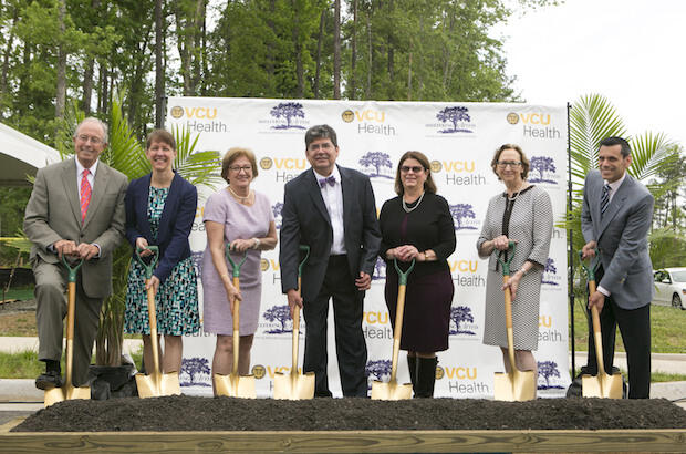 Leaders from VCU and Sheltering Arms break ground on their new rehabilitation institute in Goochland County.