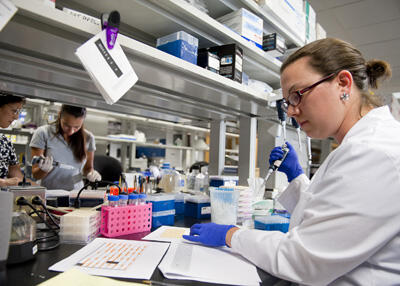 Researchers at work in the laboratory at the Virginia Institute for Psychiatric and Behavioral Genetics at VCU. All images by Allen Jones, VCU Creative Services