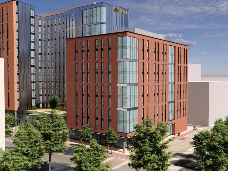 Rendering of multiple tall buildings.