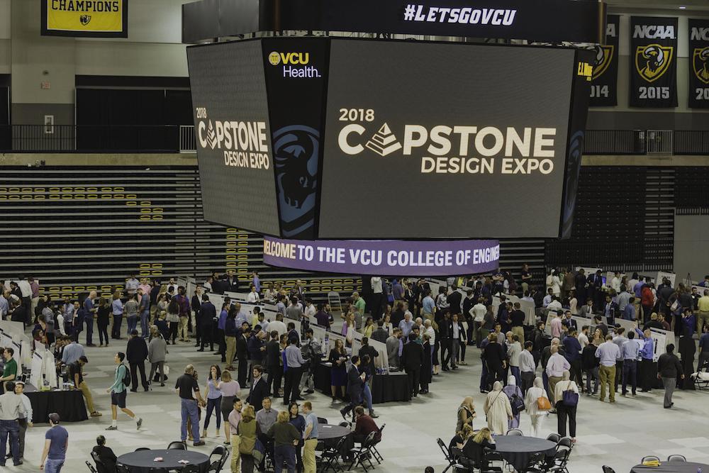 VCU College of Engineering seniors present their yearlong capstone design projects at the annual Capstone Design Expo. (Photo courtesy VCU College of Engineering)