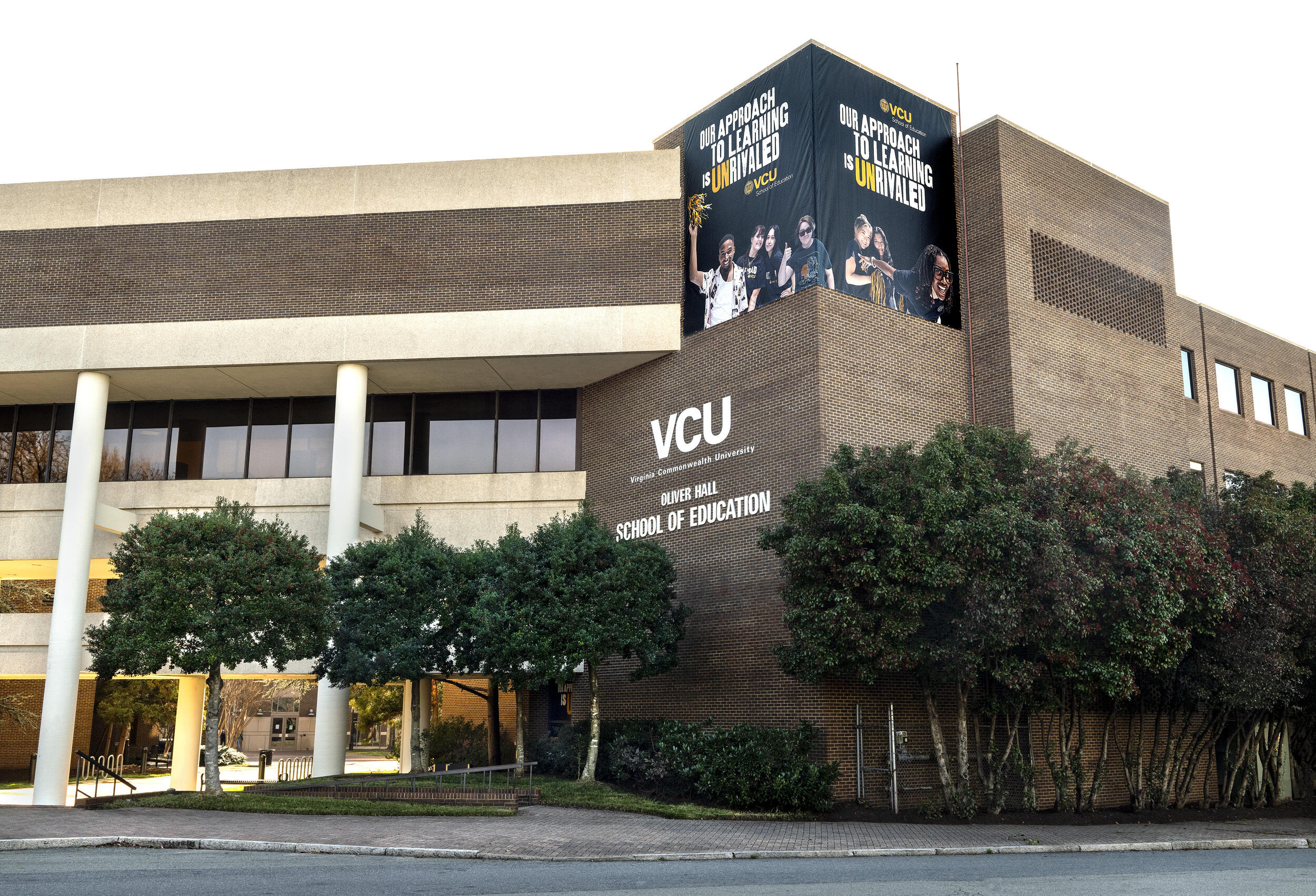 Exterior photo of Oliver Hall on VCU campus.