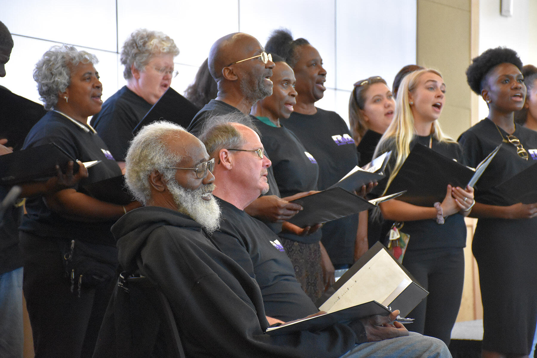 The RVA Street Singers, whose members comprise people affected by homelessness and their allies, performed at the event. The group was among the nominees for outstanding community-university partnerships. (Photo by Adam Caldwell/Division of Community Engagement)