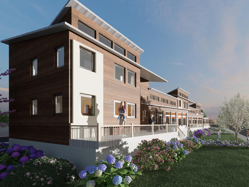 A rendering of the energy-efficient home designed by an interdisciplinary team of VCU students for the Solar Decathlon Design Challenge. (Contributed image)