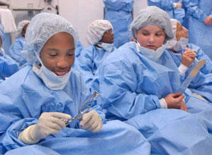  From left: Dara Randall, a rising 7th grader at Oak Knoll Middle School In Mechanicsville, and Brianna Phares, a rising 7th grader at Chester Middle School inspected instruments such as surgical retractors during their visit to the O.R.

Photos by Joe Mahoney