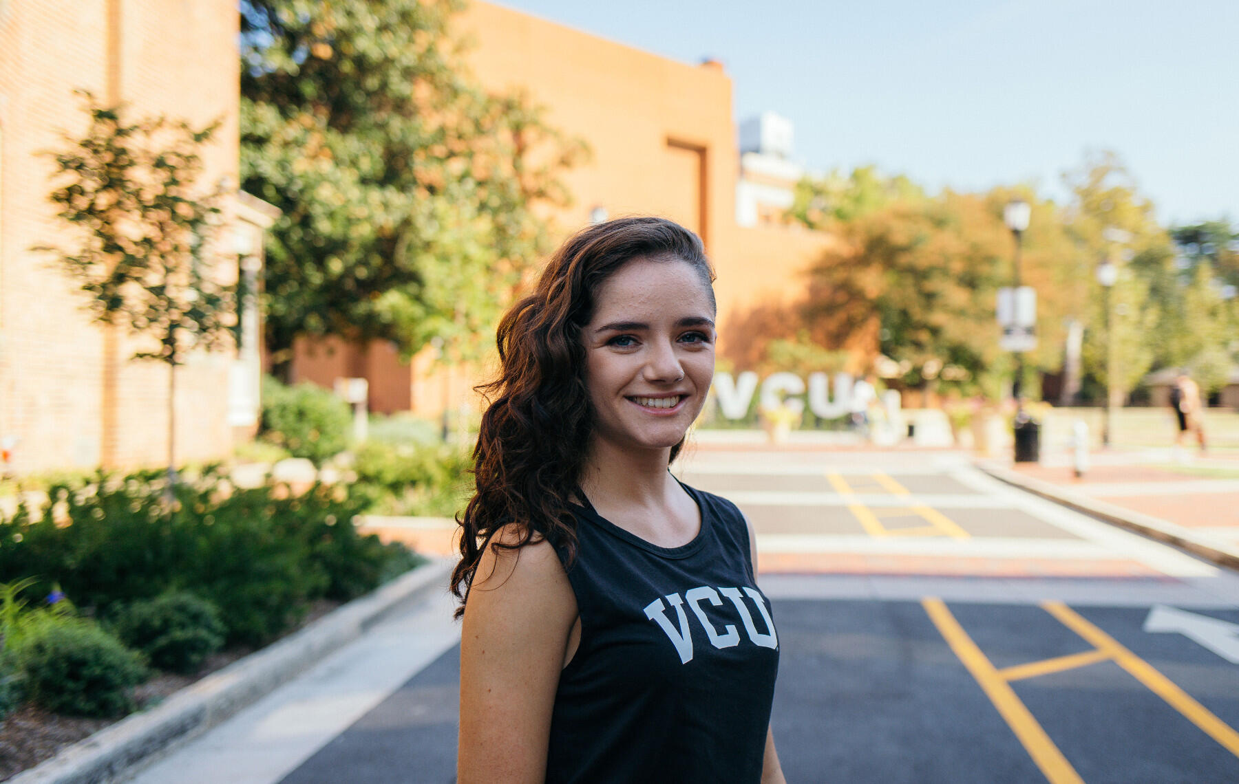 Mercedes Miller on campus. (Photo by Sam Lazo, Campus Services)