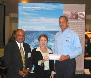 From left: Joseph Lyons, VCU Career Center’s liaison to the School of Engineering, Sue Story, director of the VCU Career Center and George Whitted, human resources administrator for Northrop Grumman Newport News.