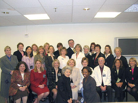 The recipients of 14 departmental grants are all smiles after learning about their individual awards from the MCVH Auxiliary of the VCU Health System.