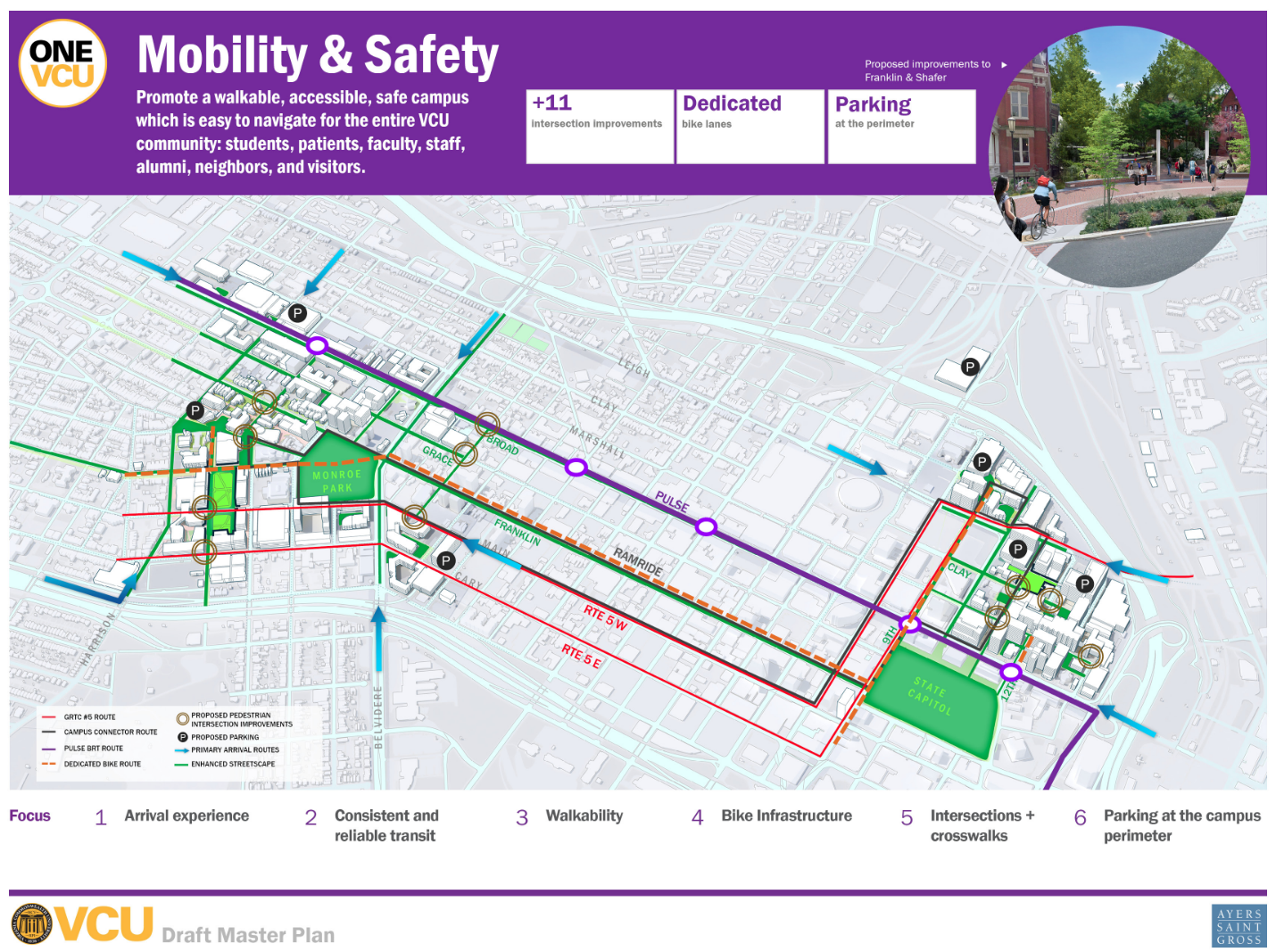 Several steps will be made to enhance mobility and safety on the Monroe Park and MCV campuses.