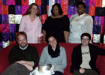 Back row: Kelsey Trom, Yazmina Beverly, Courtney Fenner; front row: Andrew Blossom, Lauren Maas, Brian Castleberry.
