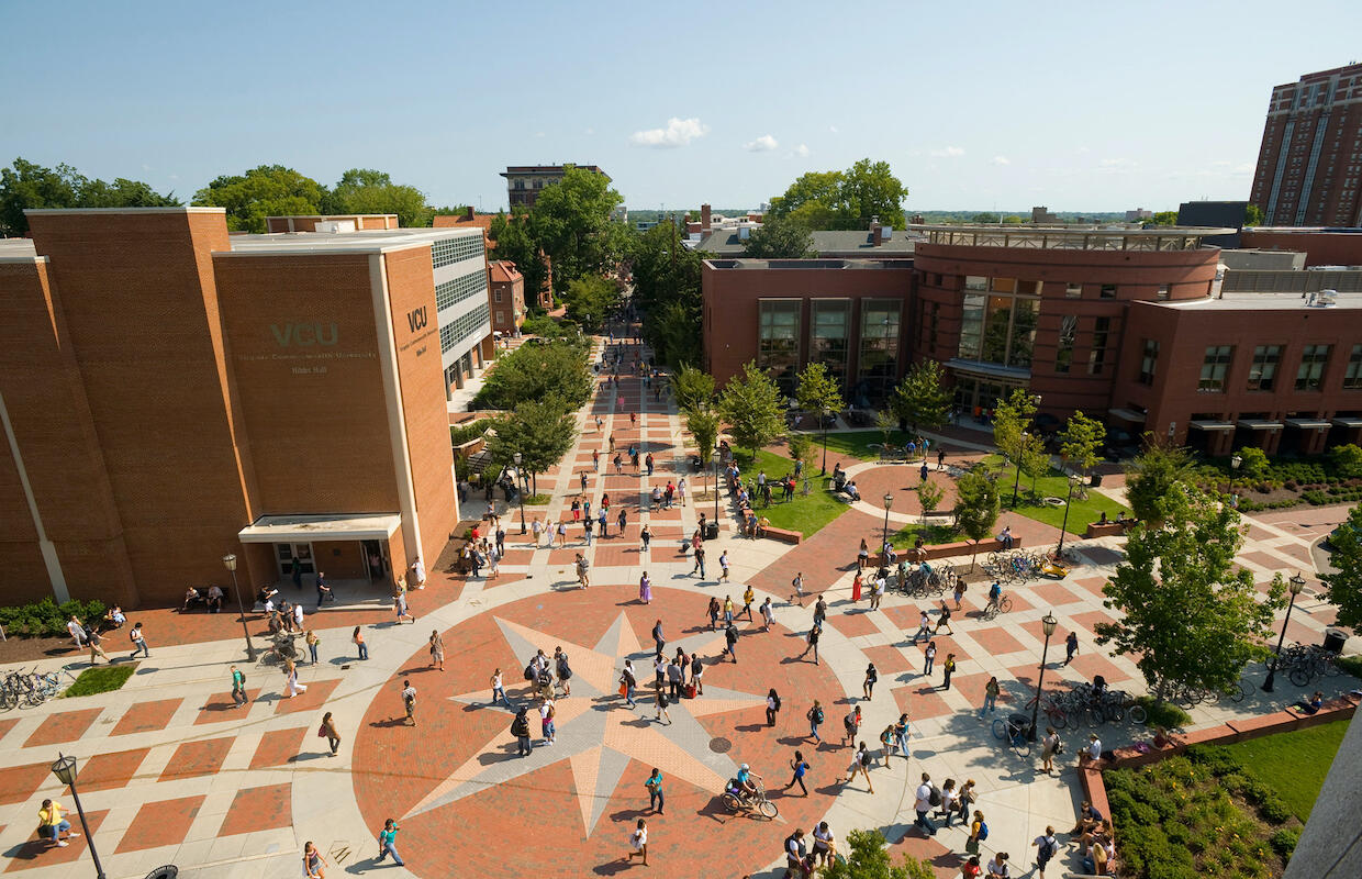 vcu monroe park campus seen from above