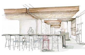 A rendering from M.F.A. interior design candidate Annie Thompson thesis project, a renovation of the Richmond Kickers building on West Main Street into a craft brewery.