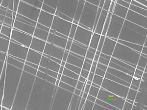 Nanofiber created through biased AC electrospinning produces stable and aligned fibers. Image courtesy of Gary Tepper, Ph.D., VCU.