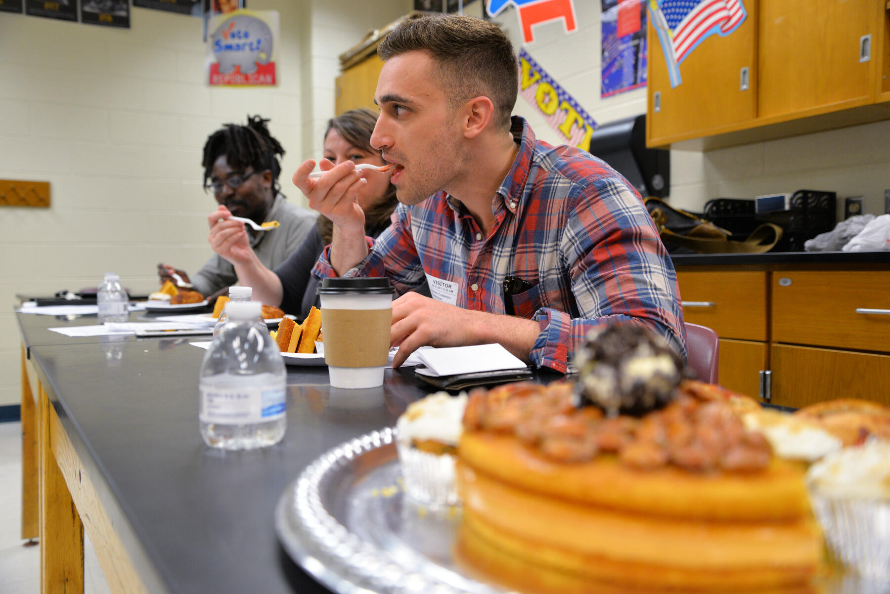 Left to right, the VCU entrepreneurship panel: Herman Asberry IV, co-founder of sneaker website HNTR, which took part in VCU's Pre-Accelerator Program; Nicole Monk, director, VCU Innovation Economy; and Dominic Costanzo, of VCU Innovation Gateway.
