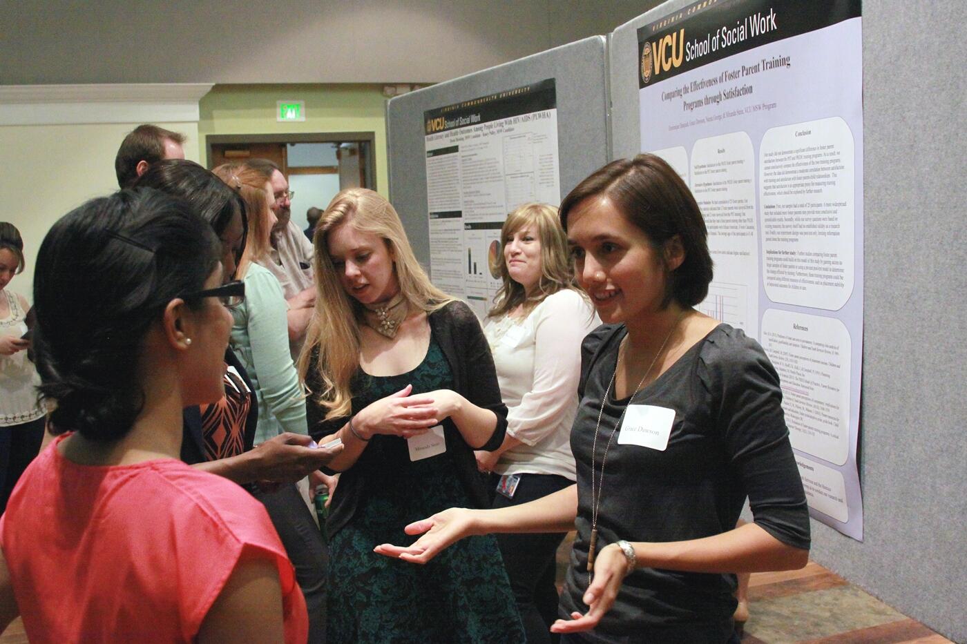 At the School of Social Work Research Symposium in 2014, Grace Dawson discusses her team's research project, “Comparing the Effectiveness of Foster Parent Training Programs Through Satisfaction.”

