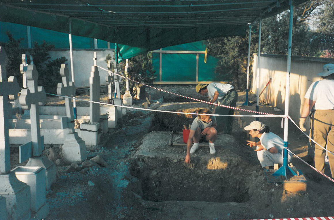 Tal Simmons, Ph.D., professor in the Department of Forensic Science, has helped to lead projects documenting and identifying human remains in the former Yugoslavia, Cyprus, Sri Lanka and elsewhere. (Courtesy photo)