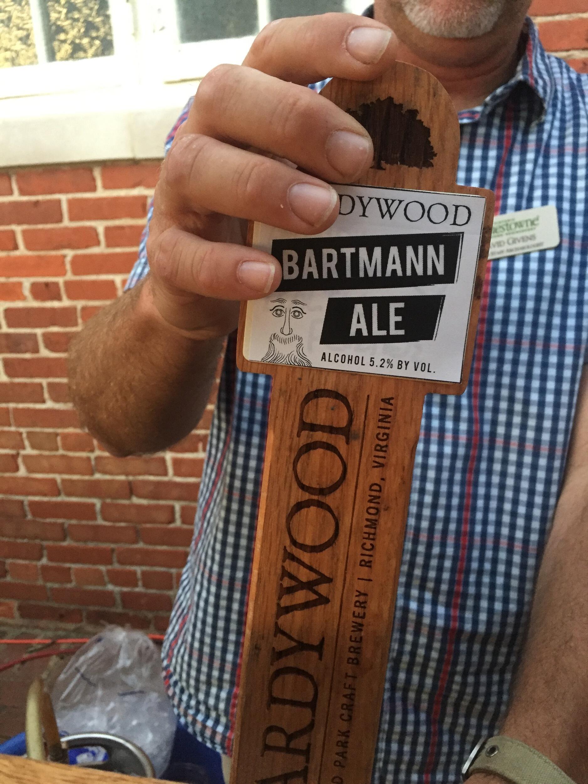 Hardywood is naming the Jamestown brew Bartmann Ale.