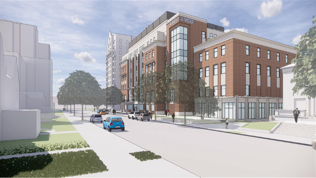 The STEM building will be located at the site of the Franklin Street Gym. Credit: Ballinger/Quinn Evans Architects.
