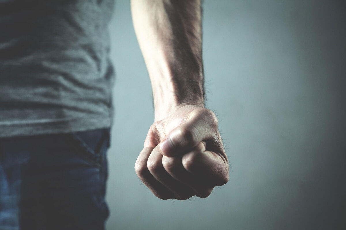 A photo of a clenched fist. 