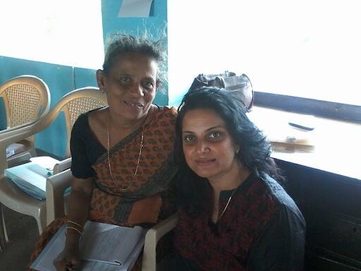Miriam Kuttikat, right, with a Tamil refugee