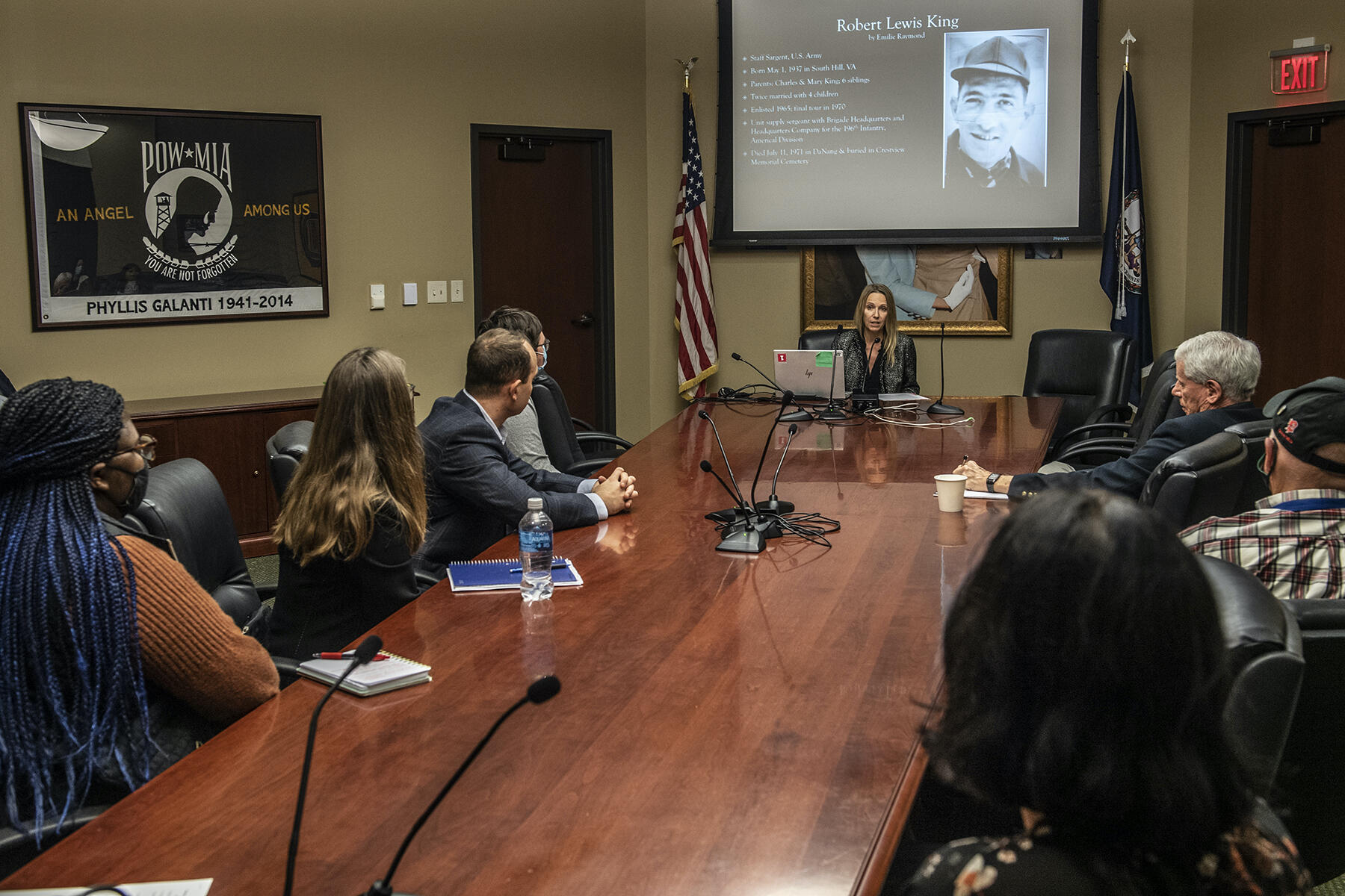 Emilie Raymond, Ph.D., a professor in the Department of History, presents her research on Robert Lewis King, a U.S. Army staff sergeant from South Hill, Virginia, who died in April 1971.
