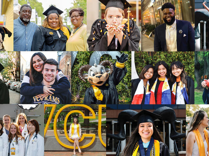 VCU will celebrate approximately 5,200 new graduates with a universitywide virtual commencement on Saturday. (University Marketing photo illustration)