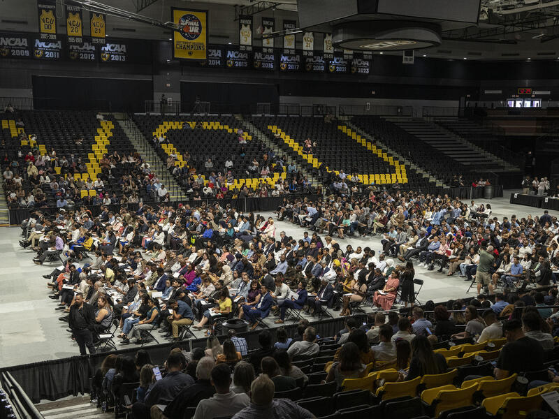 Nearly 600 people from 85 countries became American citizens in a ceremony at the Stuart C. Siegel Center at Virginia Commonwealth University.