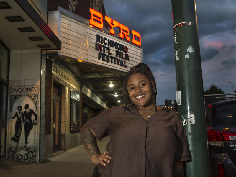 Breyana Stewart has managed a variety of duties as an intern with the Richmond International Film Festival, which starts Sept. 26. (Kevin Morley, Enterprise Marketing and Communications)