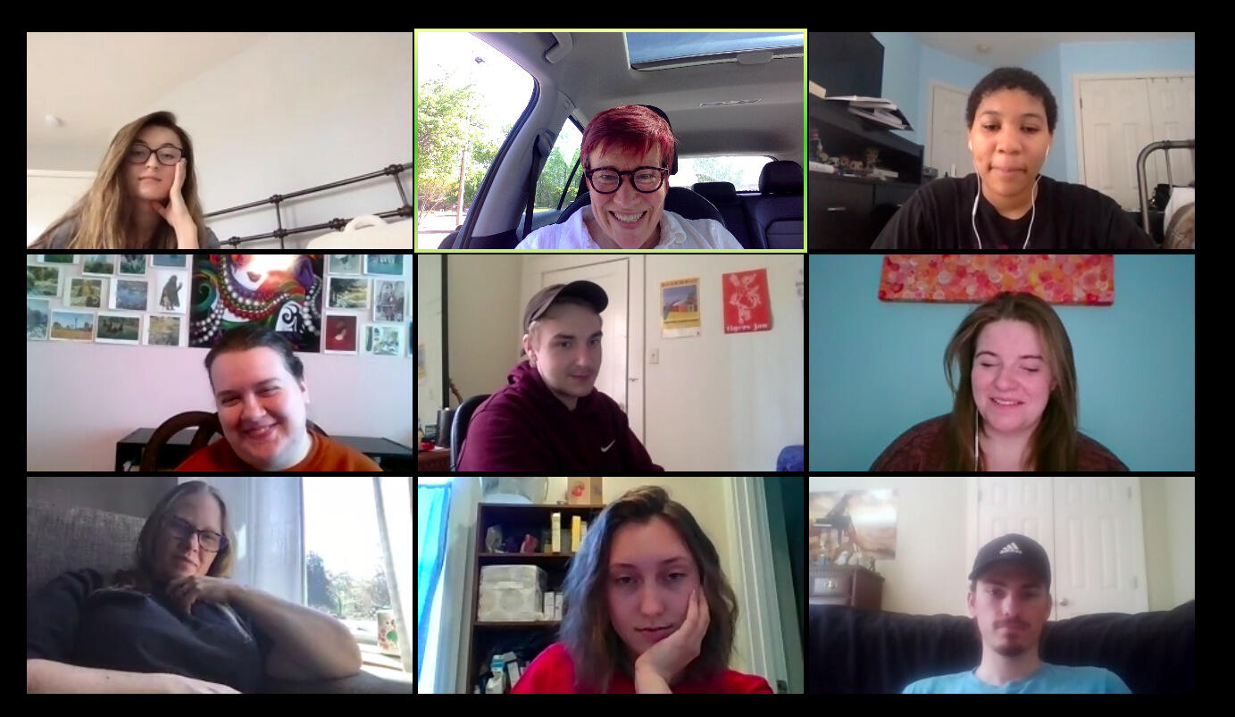 VCU students on a Zoom call