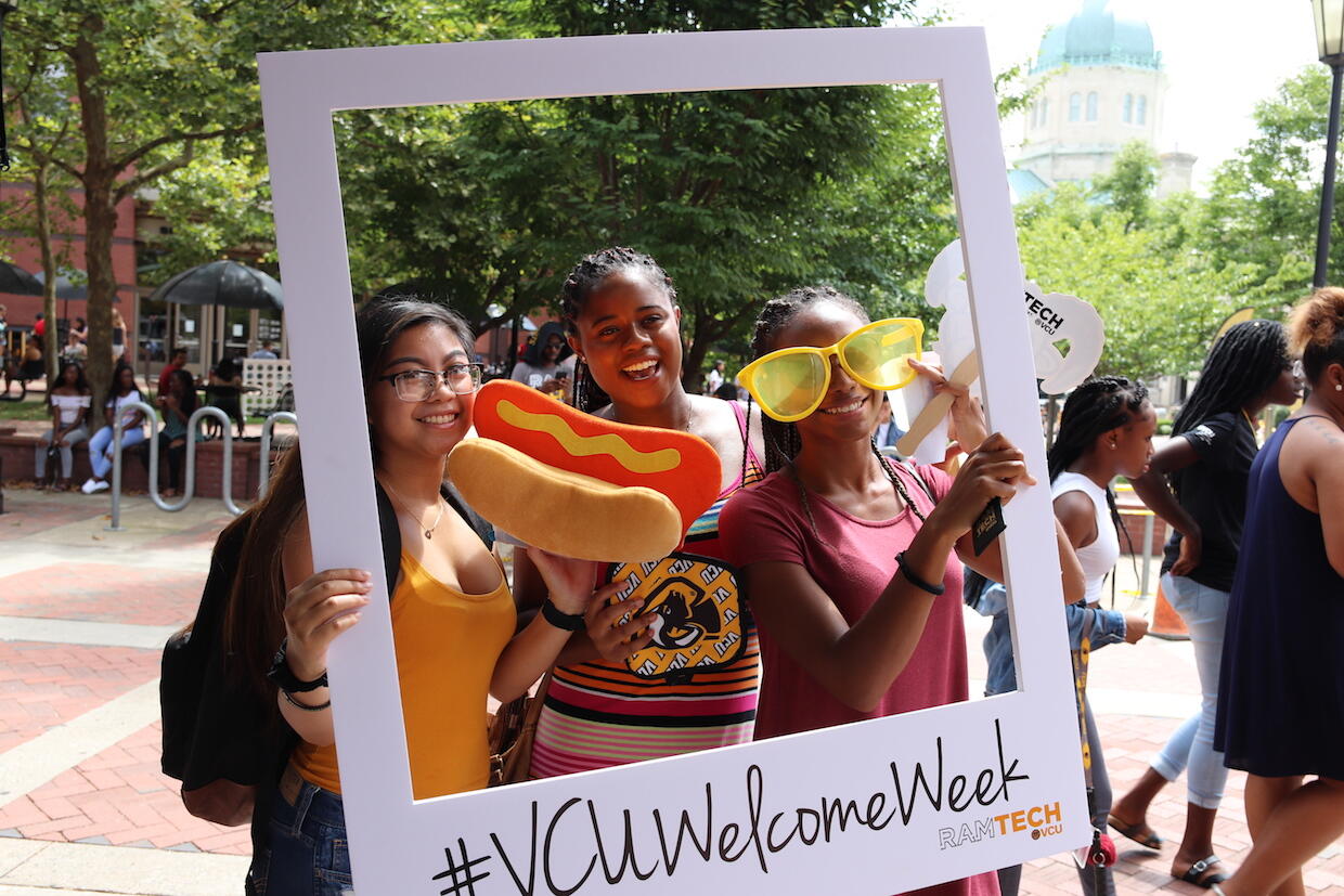 Every August, RamTech welcomes new students to VCU with a campus cookout. (Photo courtesy of RamTech)