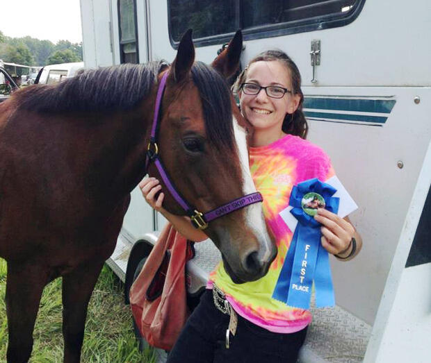 Brooke Riggs, a senior chemical engineering major, has been riding since age nine.