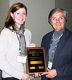 Allison Curran, Ph.D., president of the Young Forensic Scientist's Forum of the American Academy of Forensic Science and Marilyn Miller, Ph.D.