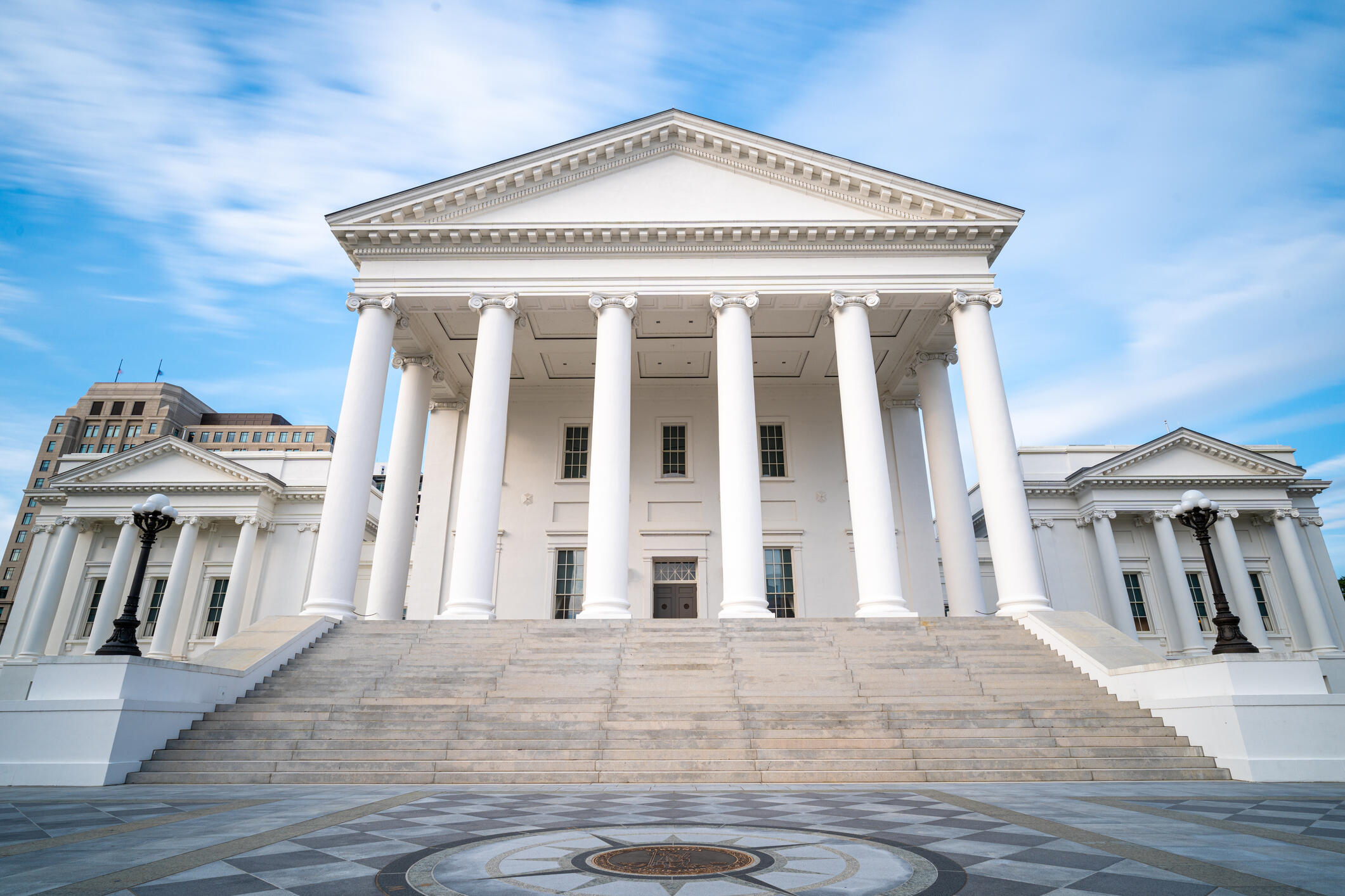 A photo of the Virginia State Capitol building. 