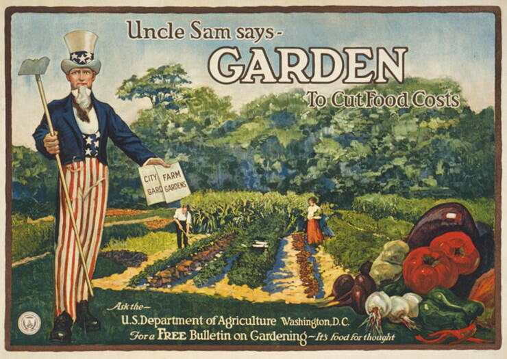 Poster of Uncle Sam in a victory garden