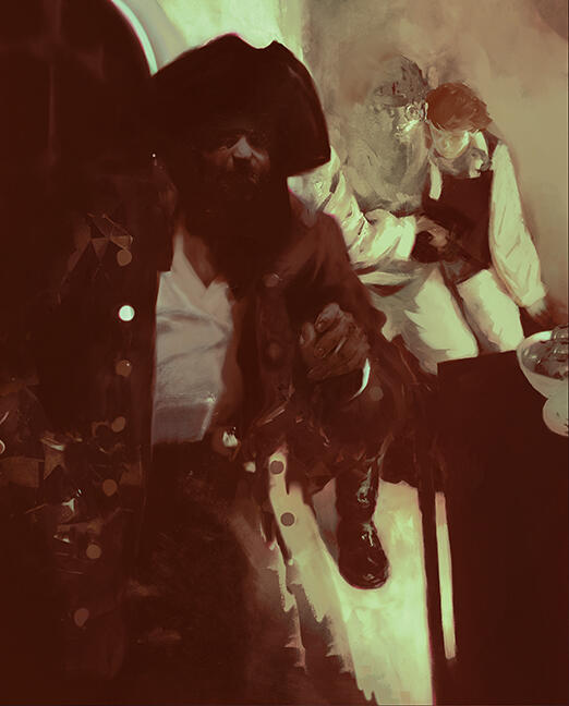 An image from Sterling Hundley's award-winning work on "Treasure Island" 