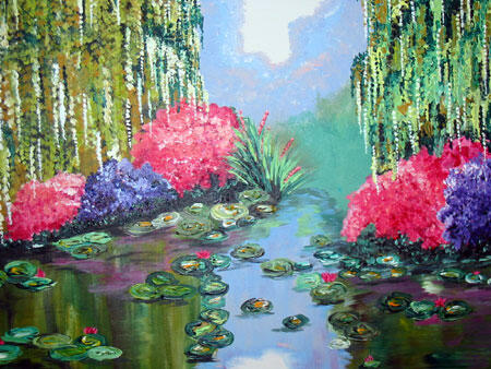 Rochelle Malpaya’s “Serenity,” an acrylic painting on canvas, received second place in the adult amateur category.

Photo by Brooklyn Jones, VCU News Services