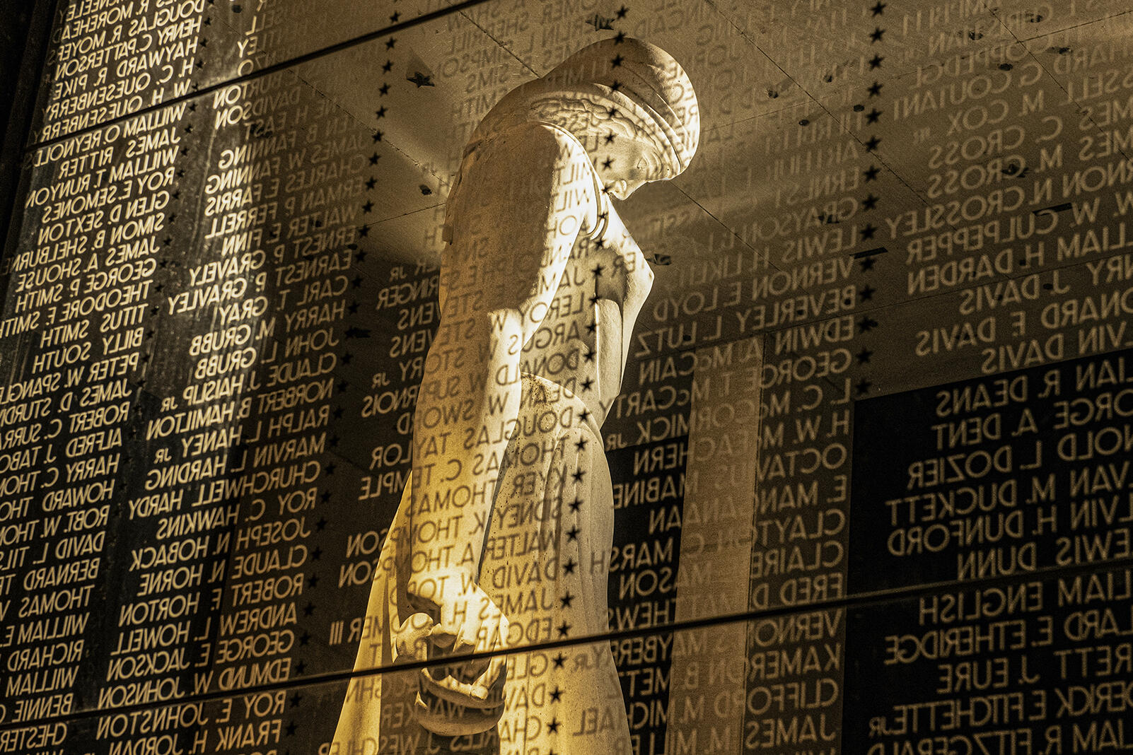 The names of 1,303 Virginians killed in the Vietnam War are engraved on the Virginia War Memorial's Shrine of Memory.