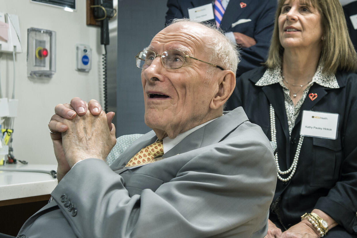 Stan Pauley at the 2018 ribbon cutting for a new cardiac imaging suite at VCU Health.