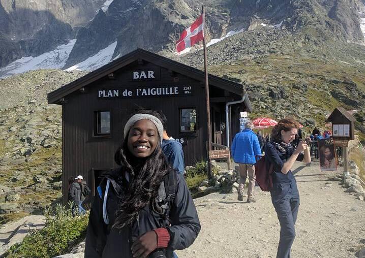Marwa Eltaib, one of 14 VCU students who received Gilman scholarships during the 2016-17 academic year, at Chamonix Mont Blanc, at the border between France and Switzerland. Eltaib studied abroad as a Gilman scholar in fall 2016. (Courtesy photo)