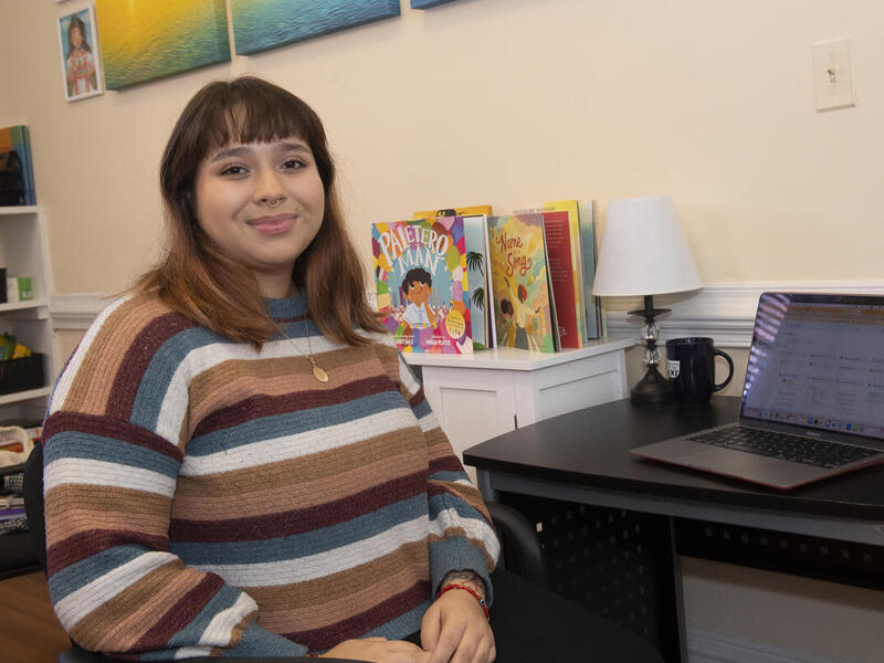 Paloma Rodriguez, a social work major, hopes to focus her research on Latine and Black young adults and the factors that affect their mental health. (Thomas Kojcsich, Enterprise Marketing and Communications)